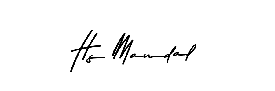 How to make Hs Mandal name signature. Use Asem Kandis PERSONAL USE style for creating short signs online. This is the latest handwritten sign. Hs Mandal signature style 9 images and pictures png