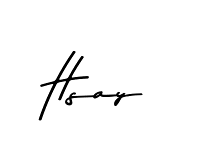 How to make Hsay name signature. Use Asem Kandis PERSONAL USE style for creating short signs online. This is the latest handwritten sign. Hsay signature style 9 images and pictures png