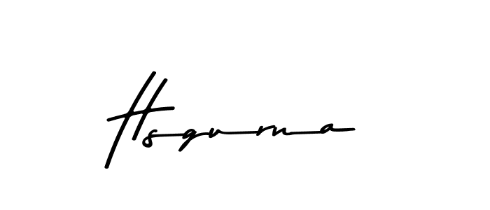 How to make Hsgurna name signature. Use Asem Kandis PERSONAL USE style for creating short signs online. This is the latest handwritten sign. Hsgurna signature style 9 images and pictures png