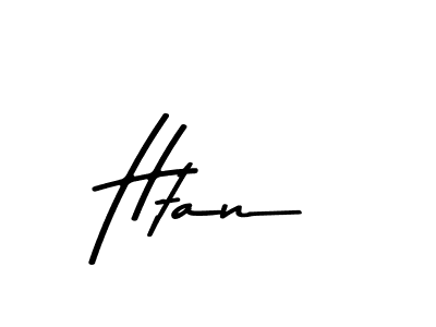 Make a beautiful signature design for name Htan. With this signature (Asem Kandis PERSONAL USE) style, you can create a handwritten signature for free. Htan signature style 9 images and pictures png