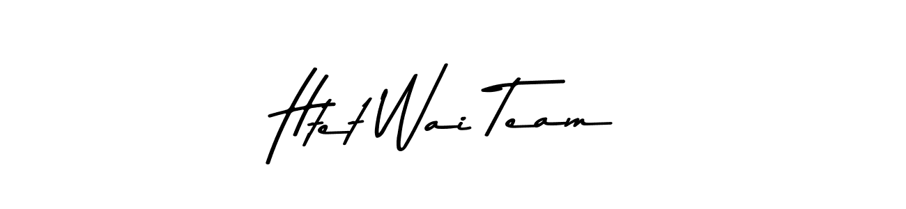 Design your own signature with our free online signature maker. With this signature software, you can create a handwritten (Asem Kandis PERSONAL USE) signature for name Htet Wai Team. Htet Wai Team signature style 9 images and pictures png