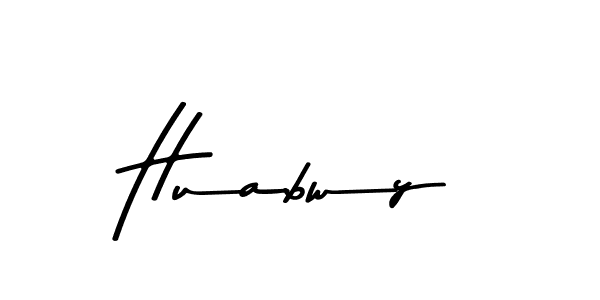 Also You can easily find your signature by using the search form. We will create Huabwy name handwritten signature images for you free of cost using Asem Kandis PERSONAL USE sign style. Huabwy signature style 9 images and pictures png