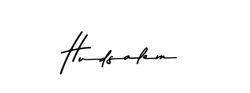 Create a beautiful signature design for name Hudsalem. With this signature (Asem Kandis PERSONAL USE) fonts, you can make a handwritten signature for free. Hudsalem signature style 9 images and pictures png