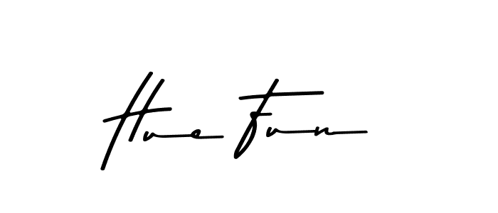 How to make Hue Fun name signature. Use Asem Kandis PERSONAL USE style for creating short signs online. This is the latest handwritten sign. Hue Fun signature style 9 images and pictures png
