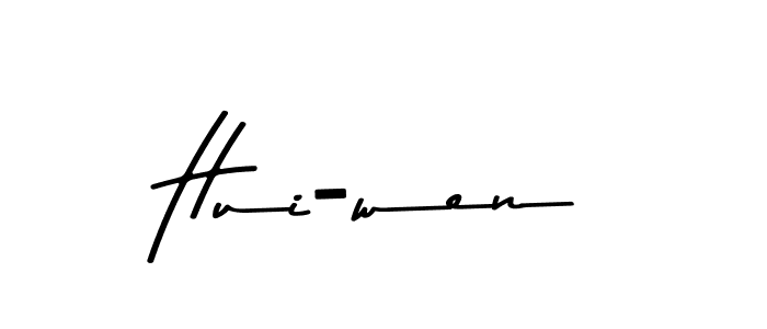 How to make Hui-wen name signature. Use Asem Kandis PERSONAL USE style for creating short signs online. This is the latest handwritten sign. Hui-wen signature style 9 images and pictures png