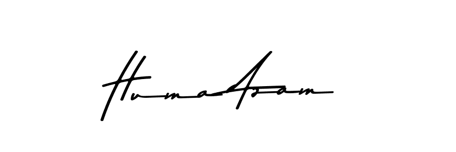 Create a beautiful signature design for name Huma Azam. With this signature (Asem Kandis PERSONAL USE) fonts, you can make a handwritten signature for free. Huma Azam signature style 9 images and pictures png