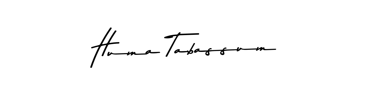 Create a beautiful signature design for name Huma Tabassum. With this signature (Asem Kandis PERSONAL USE) fonts, you can make a handwritten signature for free. Huma Tabassum signature style 9 images and pictures png