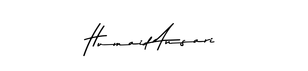 Use a signature maker to create a handwritten signature online. With this signature software, you can design (Asem Kandis PERSONAL USE) your own signature for name Humaid Ansari. Humaid Ansari signature style 9 images and pictures png