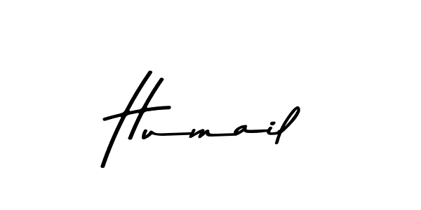 How to make Humail name signature. Use Asem Kandis PERSONAL USE style for creating short signs online. This is the latest handwritten sign. Humail signature style 9 images and pictures png