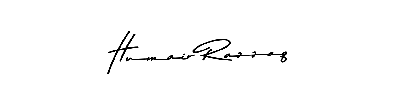 Create a beautiful signature design for name Humair Razzaq. With this signature (Asem Kandis PERSONAL USE) fonts, you can make a handwritten signature for free. Humair Razzaq signature style 9 images and pictures png