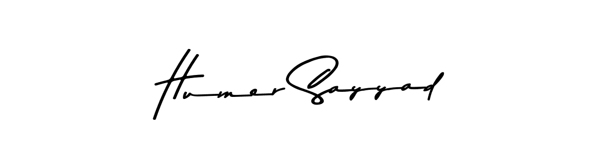 Design your own signature with our free online signature maker. With this signature software, you can create a handwritten (Asem Kandis PERSONAL USE) signature for name Humer Sayyad. Humer Sayyad signature style 9 images and pictures png