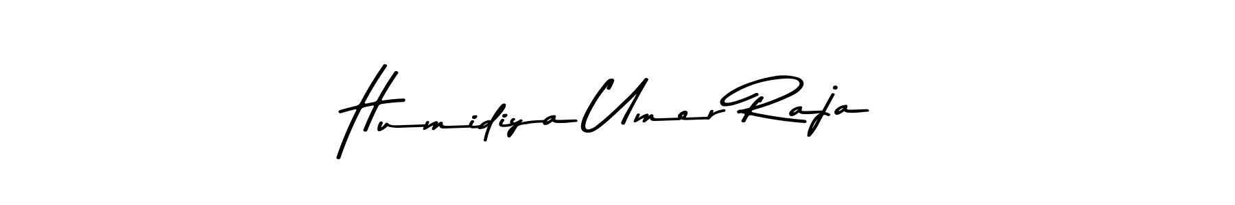 How to make Humidiya Umer Raja name signature. Use Asem Kandis PERSONAL USE style for creating short signs online. This is the latest handwritten sign. Humidiya Umer Raja signature style 9 images and pictures png