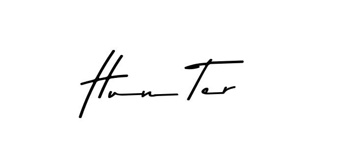 Create a beautiful signature design for name Hun Ter. With this signature (Asem Kandis PERSONAL USE) fonts, you can make a handwritten signature for free. Hun Ter signature style 9 images and pictures png