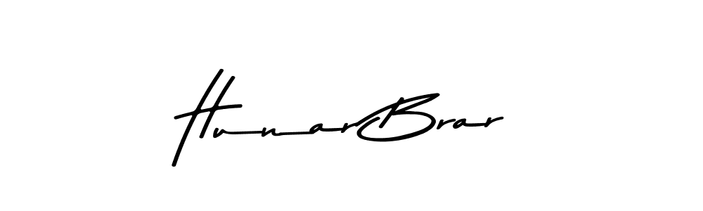 How to make Hunar Brar name signature. Use Asem Kandis PERSONAL USE style for creating short signs online. This is the latest handwritten sign. Hunar Brar signature style 9 images and pictures png