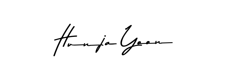 Hunja Yoon stylish signature style. Best Handwritten Sign (Asem Kandis PERSONAL USE) for my name. Handwritten Signature Collection Ideas for my name Hunja Yoon. Hunja Yoon signature style 9 images and pictures png