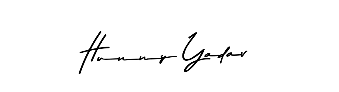 Create a beautiful signature design for name Hunny Yadav. With this signature (Asem Kandis PERSONAL USE) fonts, you can make a handwritten signature for free. Hunny Yadav signature style 9 images and pictures png