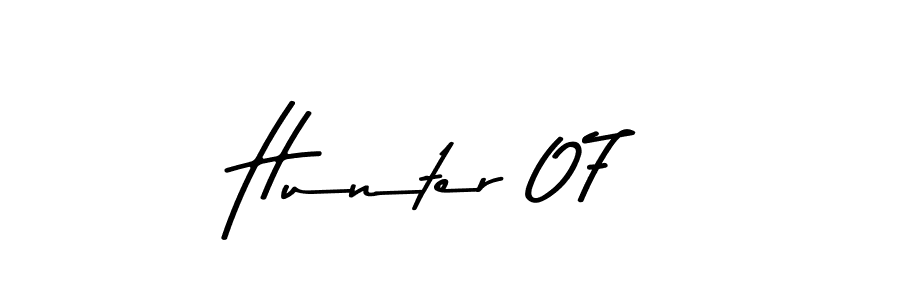 Design your own signature with our free online signature maker. With this signature software, you can create a handwritten (Asem Kandis PERSONAL USE) signature for name Hunter 07. Hunter 07 signature style 9 images and pictures png