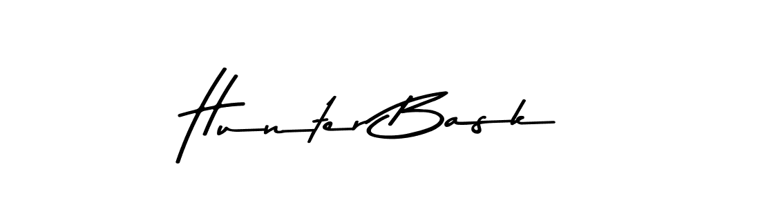Make a beautiful signature design for name Hunter Bask. With this signature (Asem Kandis PERSONAL USE) style, you can create a handwritten signature for free. Hunter Bask signature style 9 images and pictures png