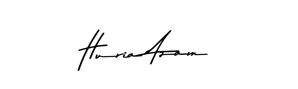Create a beautiful signature design for name Huria Azam. With this signature (Asem Kandis PERSONAL USE) fonts, you can make a handwritten signature for free. Huria Azam signature style 9 images and pictures png