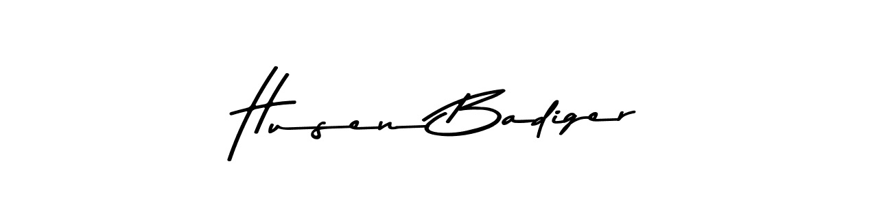 Create a beautiful signature design for name Husen Badiger. With this signature (Asem Kandis PERSONAL USE) fonts, you can make a handwritten signature for free. Husen Badiger signature style 9 images and pictures png
