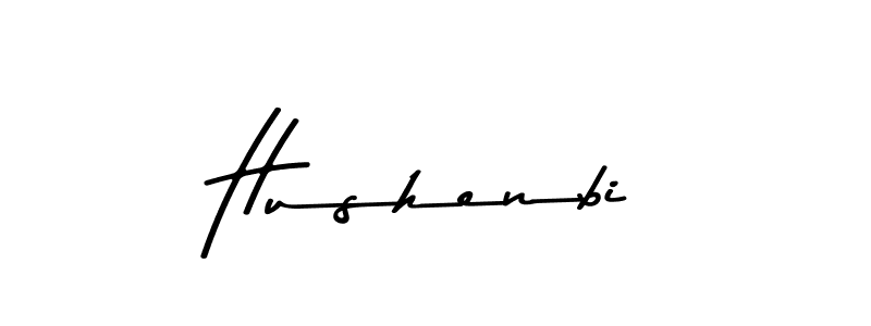 How to make Hushenbi name signature. Use Asem Kandis PERSONAL USE style for creating short signs online. This is the latest handwritten sign. Hushenbi signature style 9 images and pictures png