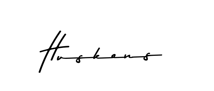 Create a beautiful signature design for name Huskens. With this signature (Asem Kandis PERSONAL USE) fonts, you can make a handwritten signature for free. Huskens signature style 9 images and pictures png