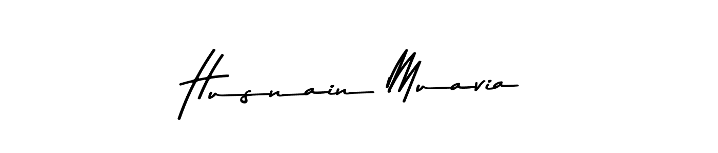 Create a beautiful signature design for name Husnain Muavia. With this signature (Asem Kandis PERSONAL USE) fonts, you can make a handwritten signature for free. Husnain Muavia signature style 9 images and pictures png