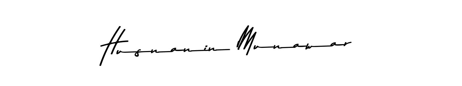 How to make Husnanin Munawar name signature. Use Asem Kandis PERSONAL USE style for creating short signs online. This is the latest handwritten sign. Husnanin Munawar signature style 9 images and pictures png