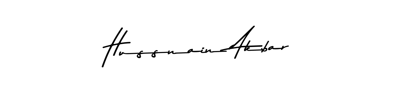 Create a beautiful signature design for name Hussnain Akbar. With this signature (Asem Kandis PERSONAL USE) fonts, you can make a handwritten signature for free. Hussnain Akbar signature style 9 images and pictures png