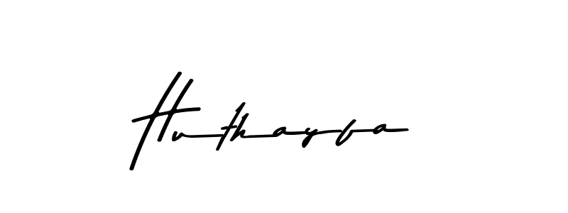 How to make Huthayfa name signature. Use Asem Kandis PERSONAL USE style for creating short signs online. This is the latest handwritten sign. Huthayfa signature style 9 images and pictures png