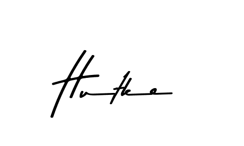 Create a beautiful signature design for name Hutke. With this signature (Asem Kandis PERSONAL USE) fonts, you can make a handwritten signature for free. Hutke signature style 9 images and pictures png