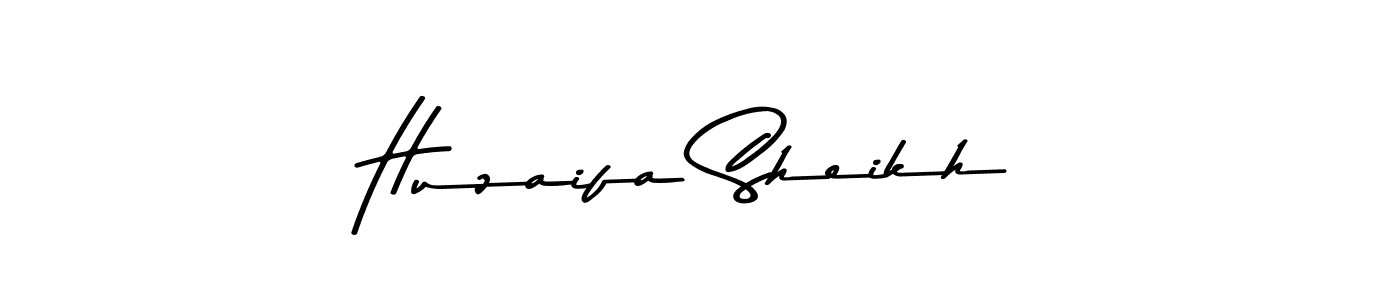 Create a beautiful signature design for name Huzaifa Sheikh. With this signature (Asem Kandis PERSONAL USE) fonts, you can make a handwritten signature for free. Huzaifa Sheikh signature style 9 images and pictures png