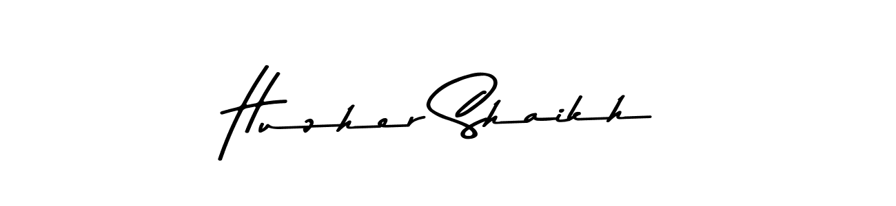 Huzher Shaikh stylish signature style. Best Handwritten Sign (Asem Kandis PERSONAL USE) for my name. Handwritten Signature Collection Ideas for my name Huzher Shaikh. Huzher Shaikh signature style 9 images and pictures png