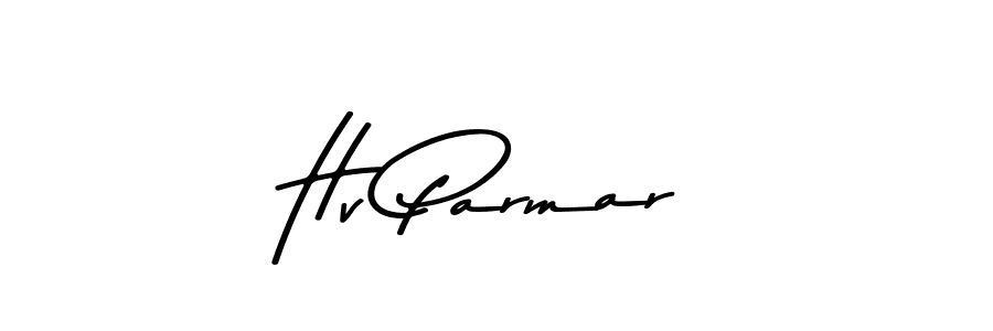 How to make Hv Parmar name signature. Use Asem Kandis PERSONAL USE style for creating short signs online. This is the latest handwritten sign. Hv Parmar signature style 9 images and pictures png