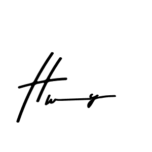 Create a beautiful signature design for name Hwy. With this signature (Asem Kandis PERSONAL USE) fonts, you can make a handwritten signature for free. Hwy signature style 9 images and pictures png