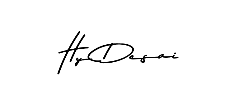 Create a beautiful signature design for name Hy Desai. With this signature (Asem Kandis PERSONAL USE) fonts, you can make a handwritten signature for free. Hy Desai signature style 9 images and pictures png