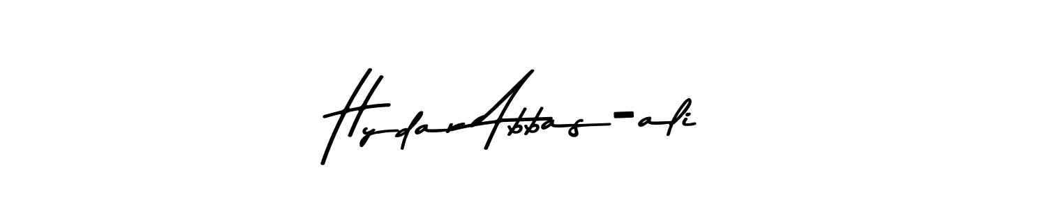 The best way (Asem Kandis PERSONAL USE) to make a short signature is to pick only two or three words in your name. The name Hydar Abbas-ali include a total of six letters. For converting this name. Hydar Abbas-ali signature style 9 images and pictures png