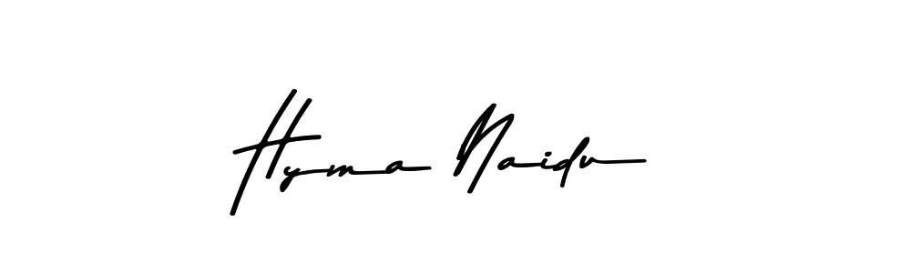 Create a beautiful signature design for name Hyma Naidu. With this signature (Asem Kandis PERSONAL USE) fonts, you can make a handwritten signature for free. Hyma Naidu signature style 9 images and pictures png