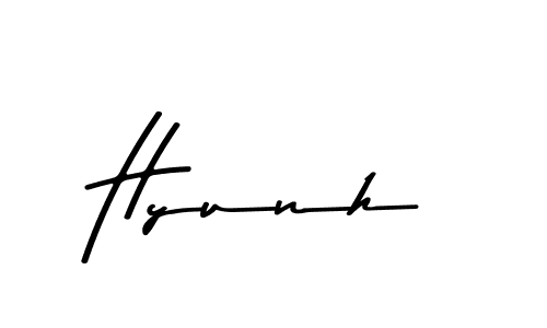 Make a beautiful signature design for name Hyunh. With this signature (Asem Kandis PERSONAL USE) style, you can create a handwritten signature for free. Hyunh signature style 9 images and pictures png