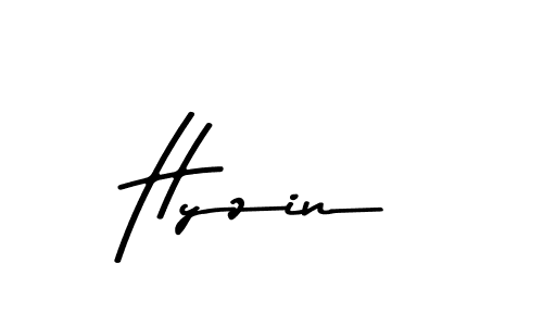 Create a beautiful signature design for name Hyzin. With this signature (Asem Kandis PERSONAL USE) fonts, you can make a handwritten signature for free. Hyzin signature style 9 images and pictures png