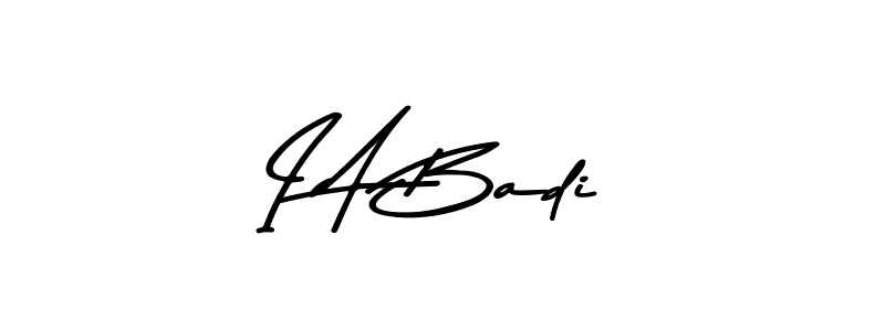 How to make I A Badi name signature. Use Asem Kandis PERSONAL USE style for creating short signs online. This is the latest handwritten sign. I A Badi signature style 9 images and pictures png