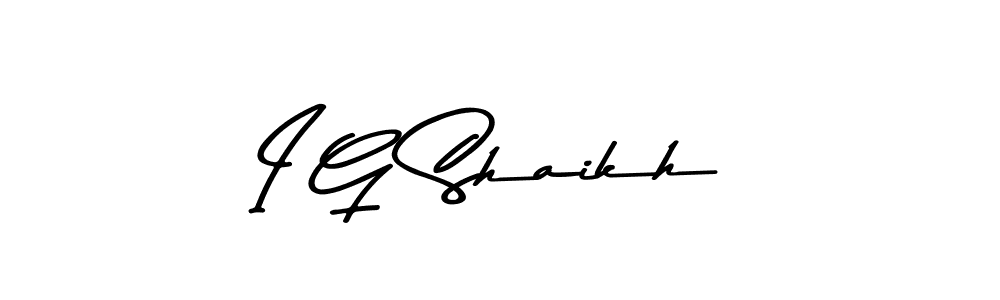 This is the best signature style for the I G Shaikh name. Also you like these signature font (Asem Kandis PERSONAL USE). Mix name signature. I G Shaikh signature style 9 images and pictures png
