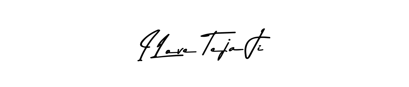The best way (Asem Kandis PERSONAL USE) to make a short signature is to pick only two or three words in your name. The name I Love Teja Ji include a total of six letters. For converting this name. I Love Teja Ji signature style 9 images and pictures png