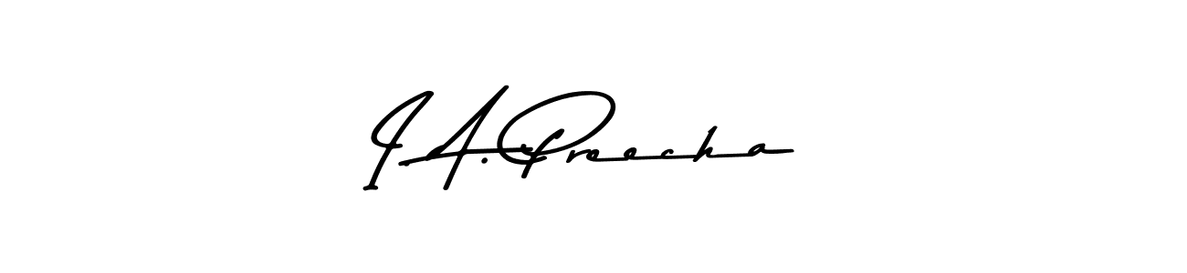 The best way (Asem Kandis PERSONAL USE) to make a short signature is to pick only two or three words in your name. The name I. A. Preecha include a total of six letters. For converting this name. I. A. Preecha signature style 9 images and pictures png