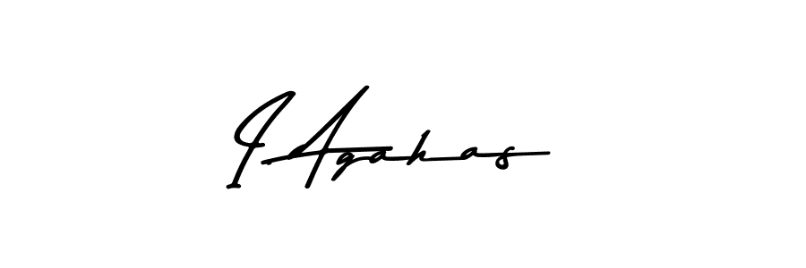 Create a beautiful signature design for name I. Agahas. With this signature (Asem Kandis PERSONAL USE) fonts, you can make a handwritten signature for free. I. Agahas signature style 9 images and pictures png