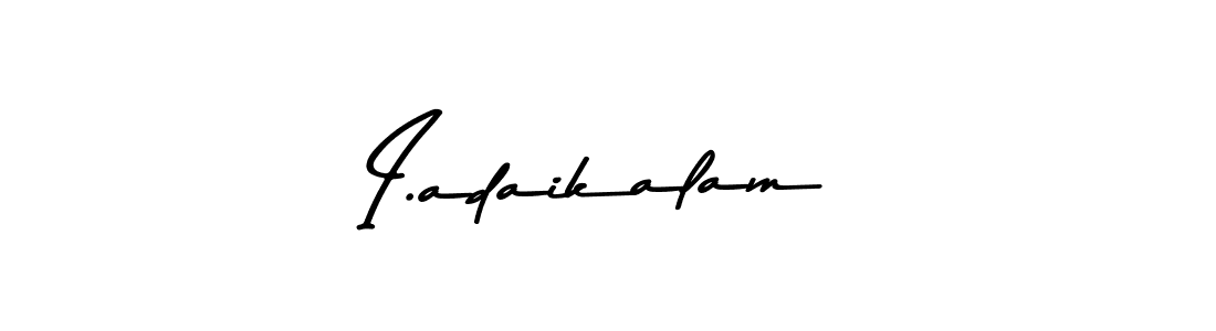 How to make I.adaikalam name signature. Use Asem Kandis PERSONAL USE style for creating short signs online. This is the latest handwritten sign. I.adaikalam signature style 9 images and pictures png