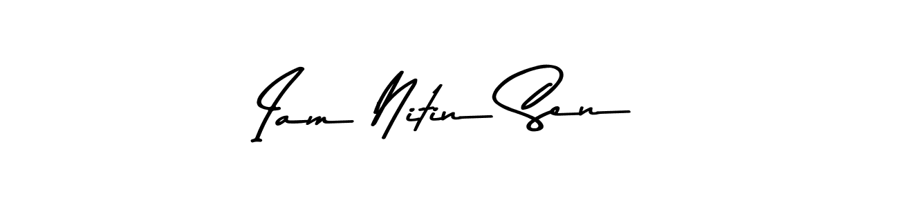 Create a beautiful signature design for name Iam Nitin Sen. With this signature (Asem Kandis PERSONAL USE) fonts, you can make a handwritten signature for free. Iam Nitin Sen signature style 9 images and pictures png