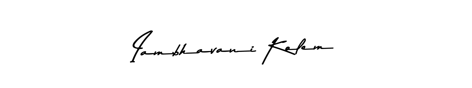 Make a beautiful signature design for name Iambhavani Kolem. With this signature (Asem Kandis PERSONAL USE) style, you can create a handwritten signature for free. Iambhavani Kolem signature style 9 images and pictures png