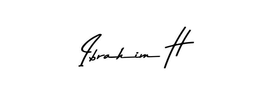 Ibrahim H stylish signature style. Best Handwritten Sign (Asem Kandis PERSONAL USE) for my name. Handwritten Signature Collection Ideas for my name Ibrahim H. Ibrahim H signature style 9 images and pictures png