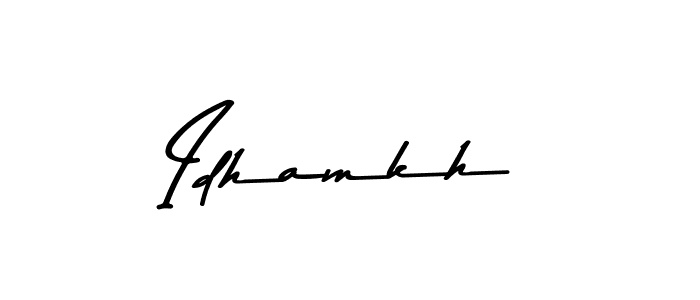 This is the best signature style for the Idhamkh name. Also you like these signature font (Asem Kandis PERSONAL USE). Mix name signature. Idhamkh signature style 9 images and pictures png